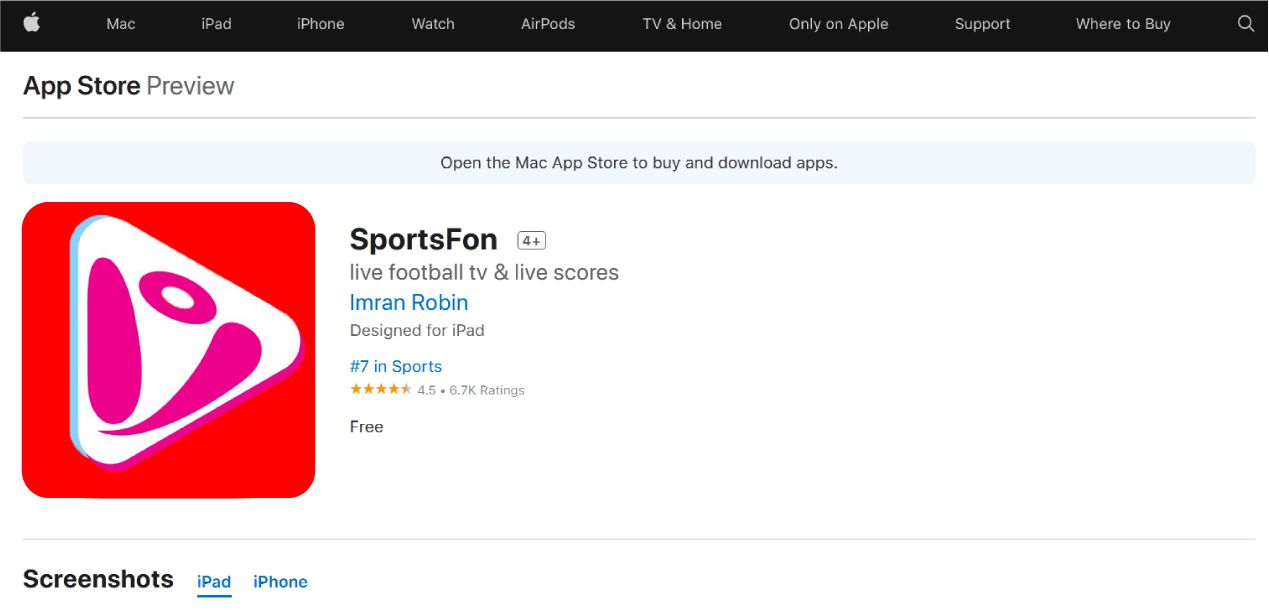 Sportsfon iOS